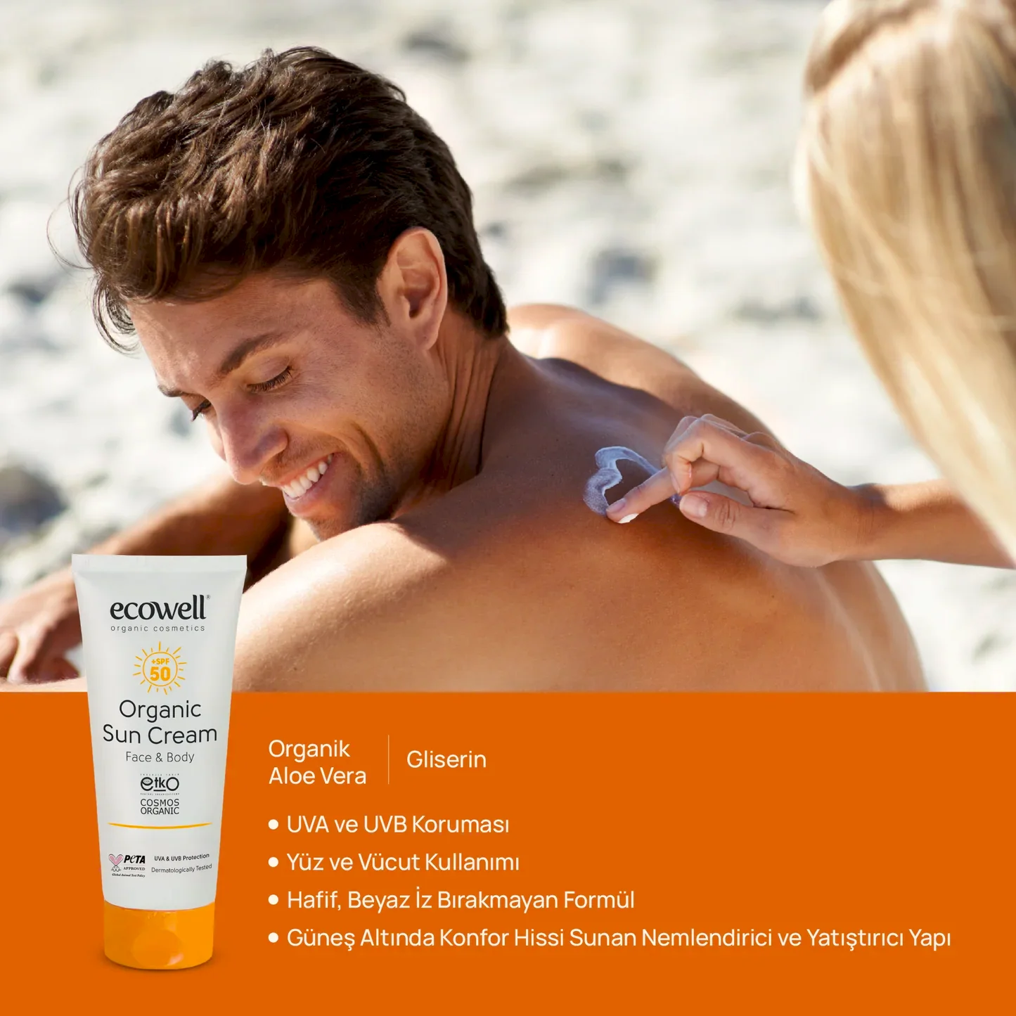Sertifikalı Organik Güneş Kremi SPF 50 - 110 gr